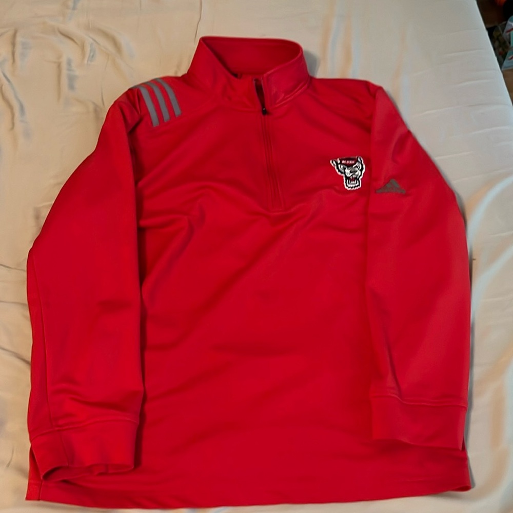 Adidas N.C. State Wolfpack red great condition zip pullover